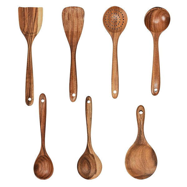 AIRPJ 7 Piece Wood Cooking Spoon Set Wayfair